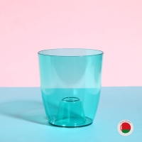 Горшок для орхидей, 2 л, 14,8 &times; 16,2 см, круглый, пластик, прозрачно-бирюзовый