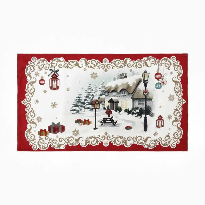 Набор подарочный Этель "Снежная деревенька": полотенце 40х70, ложка кух., доска кух.