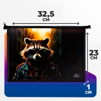 Папка д/труда А4 молния сверху пластик ПТР-22 Calligrata мал "Енот" Папка д/труда А4 молния сверху пластик ПТР-22 Calligrata мал "Енот"