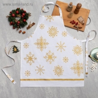 Фартук "Этель" Золотые снежинки 60х65 см, 100%хл, 190г/м2 Фартук "Этель" Золотые снежинки 60х65 см, 100%хл, 190г/м2