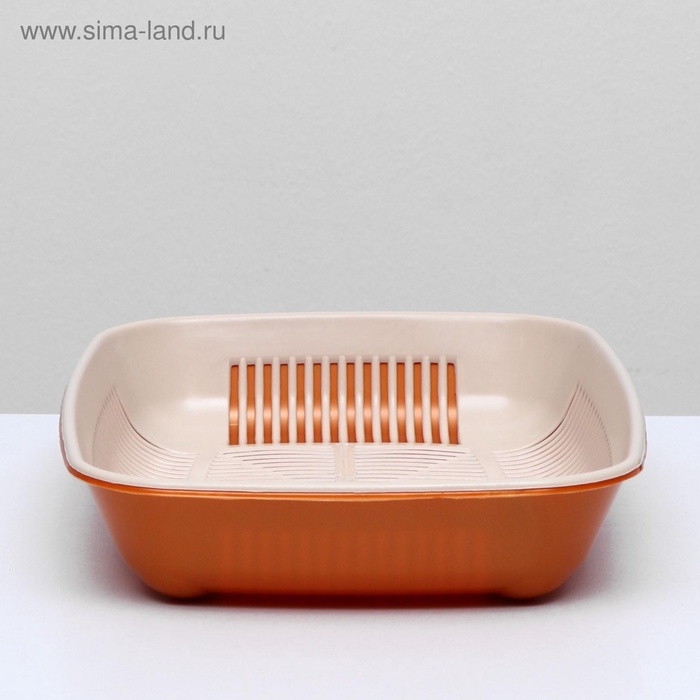 Туалет перламутровый округлый с сеткой 33,5 х 25 х 6 см, золотисто-бежевый Туалет перламутровый округлый с сеткой 33,5 х 25 х 6 см, золотисто-бежевый