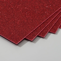 Набор глиттерного фоамирана (5 листов) 2 мм, 20х30 см, темно-красный