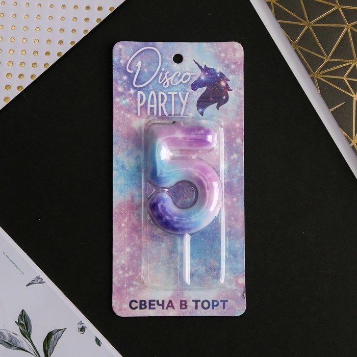 Свеча для торта, цифра &laquo;5&raquo;, 5,5 х 8 см.