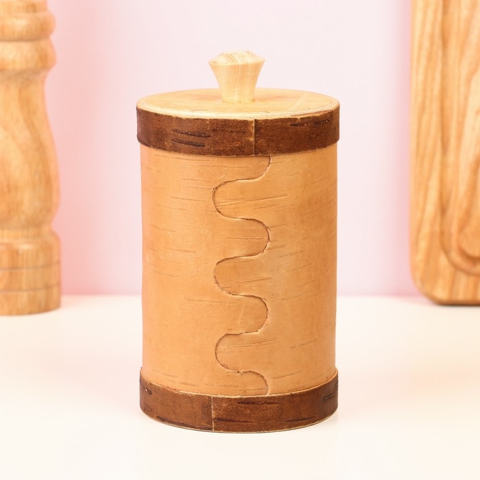 Туес Туес "Цветочки", круглый, D=8 см, береста