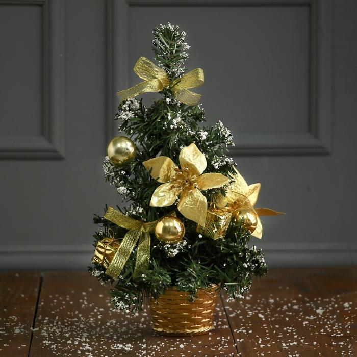 Ёлка декор Ёлка декор "Новогодний восторг" 30 см, золотая пуансетия