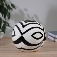 Ваза керамика настольная "Пикассо" (ручная роспись) маска, 18х18 см, чёрно-белый