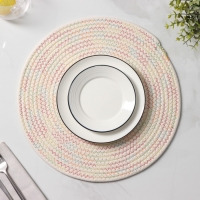 Салфетка сервировочная на стол Доляна «Радуга», d=38 см, цвет кремовый Салфетка сервировочная на стол Доляна «Радуга», d=38 см, цвет кремовый