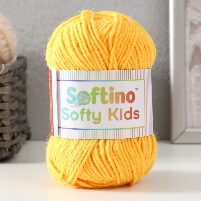 Пряжа 100% акрил "Softy Kids" 90м &plusmn;5м 50 гр цвет 04 цыплёнок 5443675