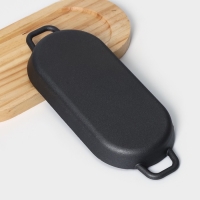 Сковорода на деревянной подставке &laquo;Овал гриль&raquo;, с ручками 26&times;10&times;2,5 см