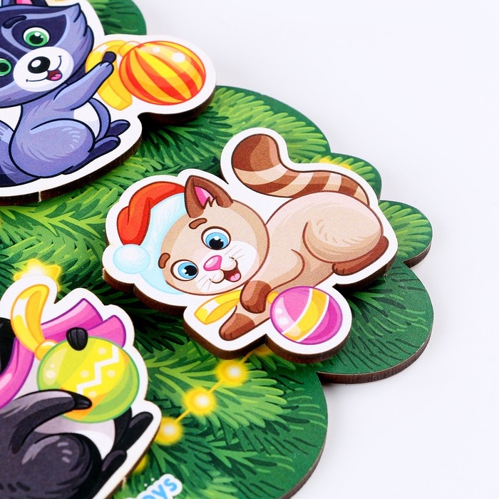 Сортер &laquo;Зверята на ёлке&raquo;, на липучках