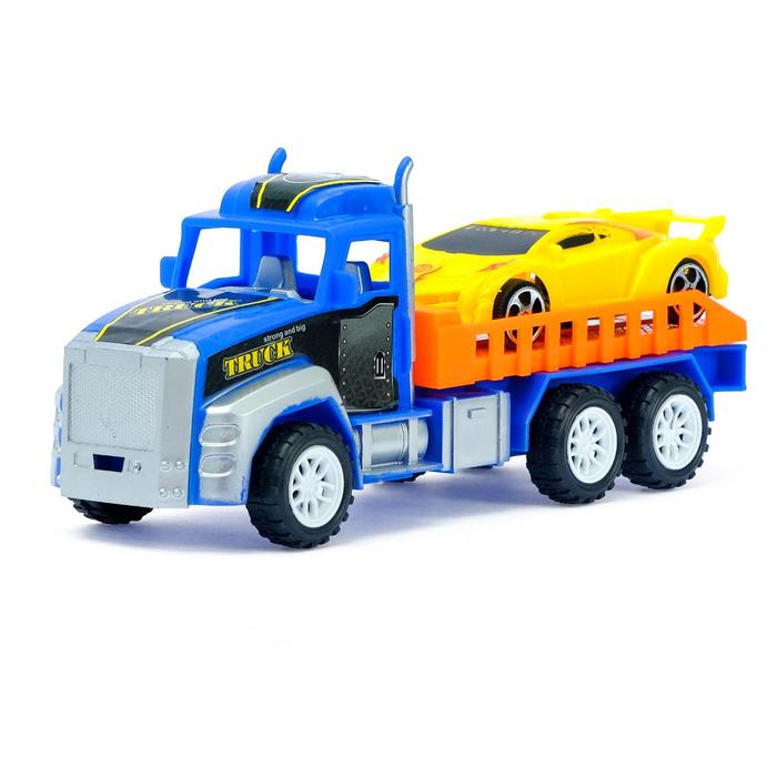 Грузовик инерционный «Перевозчик» с автомобилем, цвета МИКС Грузовик инерционный «Перевозчик» с автомобилем, цвета МИКС