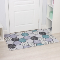 Коврик придверный грязезащитный Доляна &laquo;Грани&raquo;, 80&times;120 см, цвет серо-зелёный