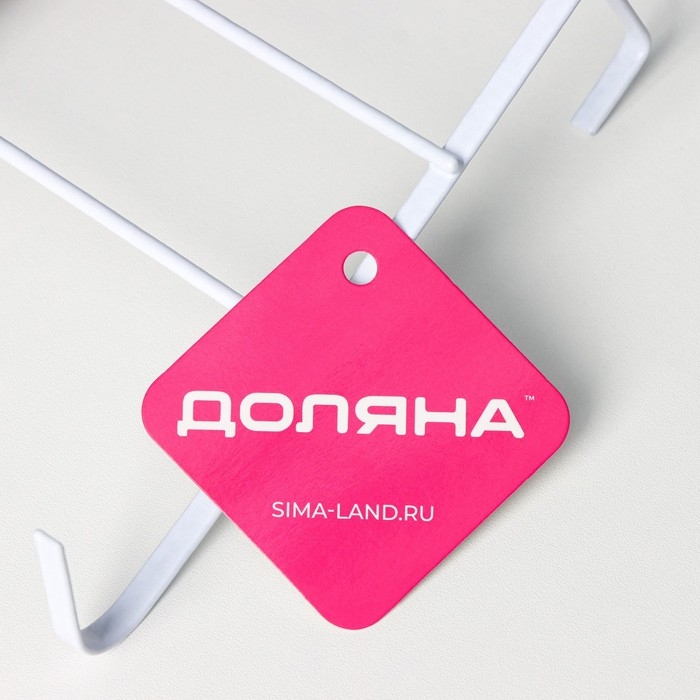 Вешалка на дверь на 4 крючка Доляна &laquo;Моно&raquo;, 34,5&times;8,5&times;16 см, цвет белый