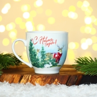 Новый год. Набор из керамики Happy New year, кружка 180 мл, 2 шт, ложка 2 шт, цвет белый Новый год. Набор из керамики Happy New year, кружка 180 мл, 2 шт, ложка 2 шт, цвет белый