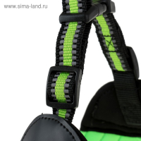 Шлейка супермягкая со светоотражающей прошивкой, обхват 62-69 см, зеленая