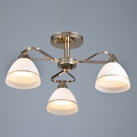 Люстра "Флёр" 3хЕ27 40Вт золото 57х57х25 см BayerLux