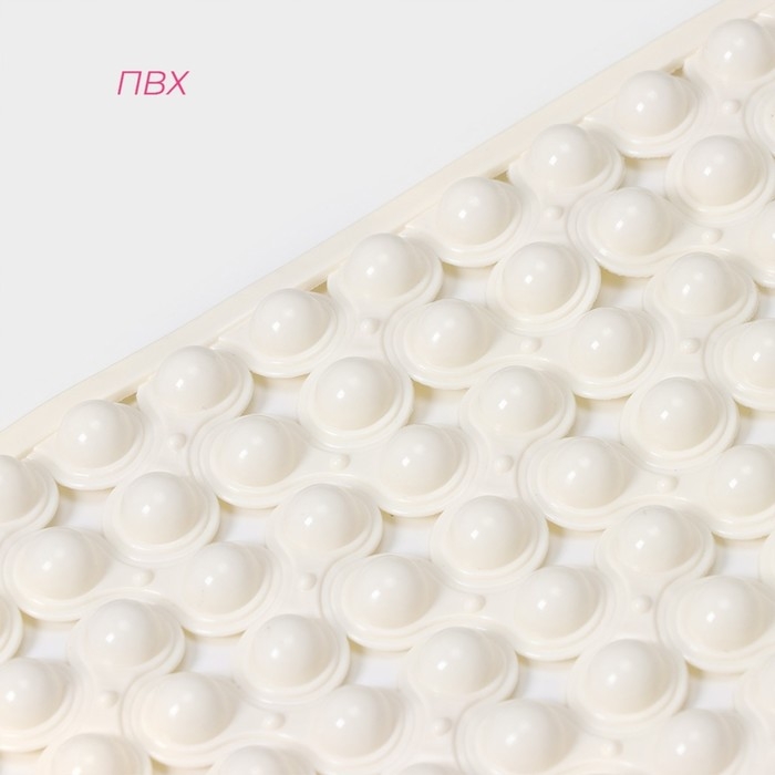 Коврик противоскользящий в ванну на присосках Доляна «Колли», 39×70 см, цвет молочный Коврик противоскользящий в ванну на присосках Доляна «Колли», 39×70 см, цвет молочный