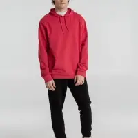 Толстовка с капюшоном унисекс Hoodie, красный меланж, размер M