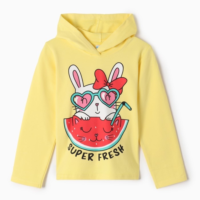 Толстовка для девочек, цвет желтый , рост 104 см Толстовка для девочек, цвет желтый , рост 104 см