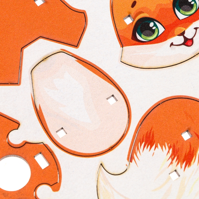 Ёлочная игрушка - подвеска деревянная сборная &laquo;Новый год! Лиса&raquo;