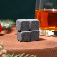 Новый год. Камни для виски &laquo;Хороший снеговик&raquo;, 4 шт