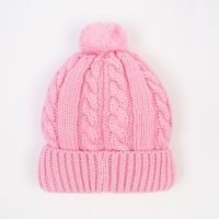 Шапка для девочки, цвет розовый, размер 52-54