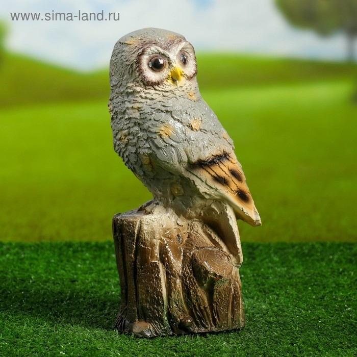 Садовая фигура Садовая фигура "Сова на пне" серая, 28см