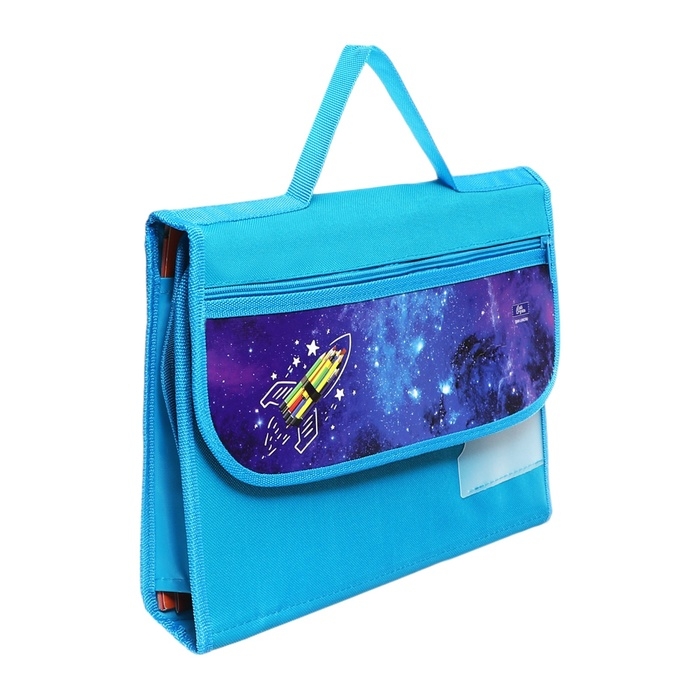 Папка для труда А4, 330 х 230, с ручками текстиль, раскладная на липучке, с наполнением 10 предметов, Calligrata, ПТР-10, Папка для труда А4, 330 х 230, с ручками текстиль, раскладная на липучке, с наполнением 10 предметов, Calligrata, ПТР-10, "Ракета"