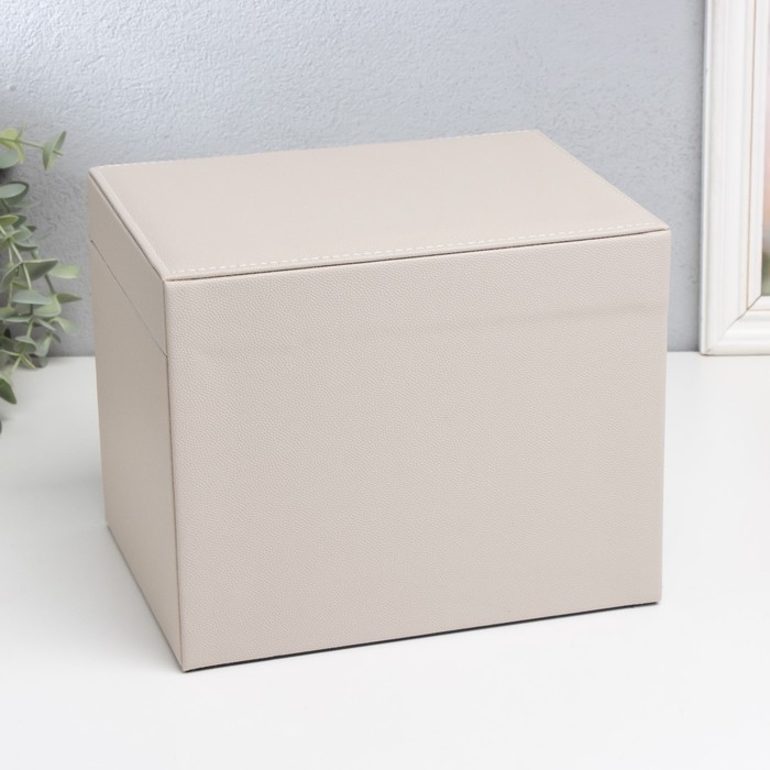 Шкатулка кожзам для украшений Шкатулка кожзам для украшений "Винта" бежевая22х17х18 см