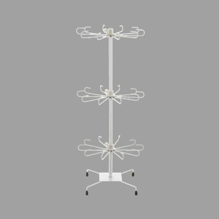 Вертушка, 3 яруса по 10 крючков, 27&times;65, цвет белый