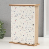 Ключница дерево 6 крючков "Цветы полевые" 20х6,4х26 см