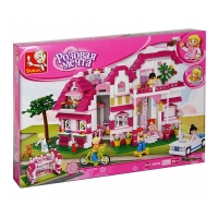 Конструктор блочный для девочек Розовая мечта «Загородная вилла», 726 деталей Конструктор блочный для девочек Розовая мечта «Загородная вилла», 726 деталей