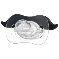 Соска - пустышка силиконовая ортодонтическая &laquo;Мишка&raquo;, от 0 мес., с колпачком, цвет черный