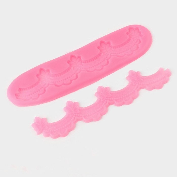 Молд &laquo;Воланы&raquo;, 2 предмета, силикон, 21&times;5,5&times;1 см, цвет МИКС