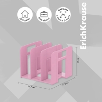 Лоток для бумаг вертикальный, 3 отделения, ErichKrause "Techno Manga", розовый