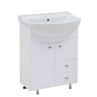 Комплект мебели: Тумба "Тура 60" + раковина "Амур 60", 59 х 29,6 х 82 см,