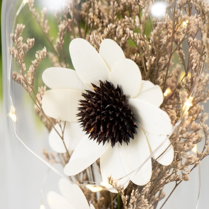 Ночник колба "Цветы" LED от батареек 3хААА 11х11х20 см RISALUX