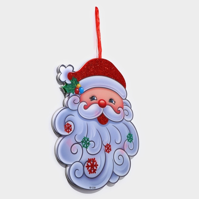 Декоративное светящиеся украшение (подвеска) Декоративное светящиеся украшение (подвеска) "Дедушка мороз" 30,5х27,5 см