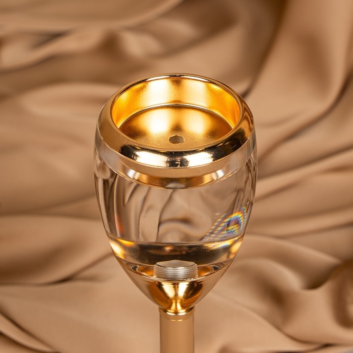 Подсвечник металл, стекло на 1 свечу &laquo;Безмятежность&raquo; цвет золото 11 х 11 х 21 см