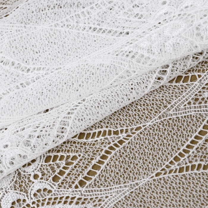 Кружевная эластичная ткань, 190 мм &times; 2,7 &plusmn; 0,5 м, цвет белый