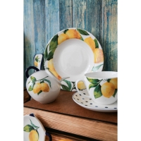 Сахарница с ложкой Доляна &laquo;Лимон&raquo;, 200 мл, цвет белый