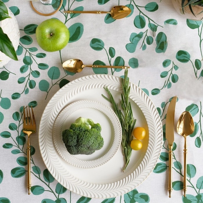 Скатерть Доляна &laquo;Эвкалипт&raquo; 149х250 см, 100% хл, рогожка 164 г/м2