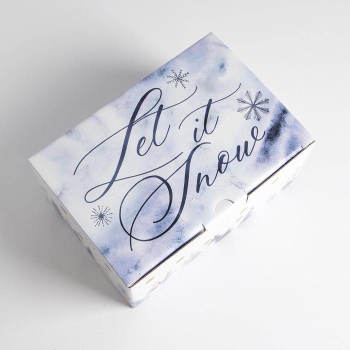 Коробка подарочная новогодняя складная &laquo;Let it snow&raquo;, 22 х 15 х 10 см, Новый год