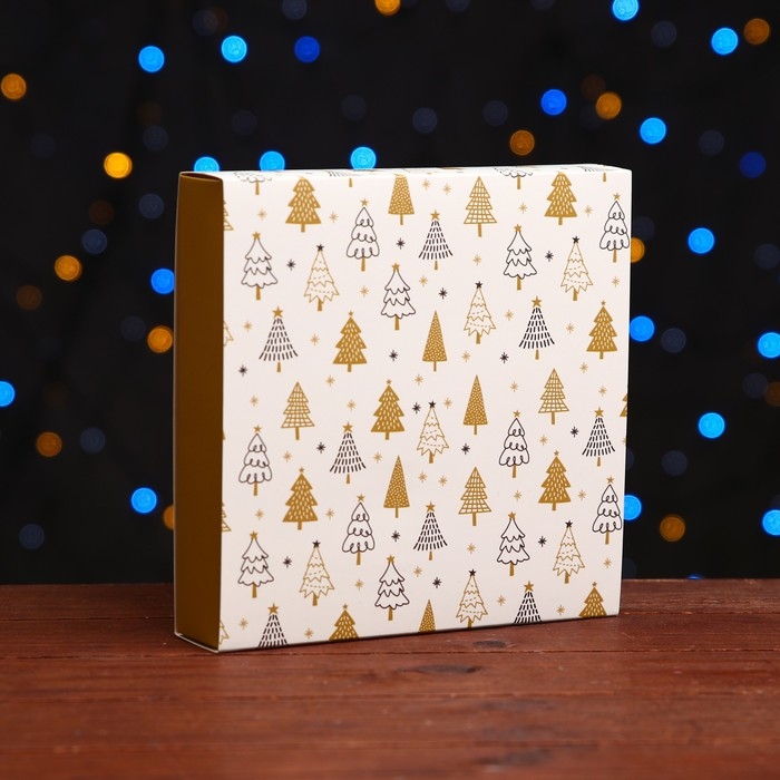 Новый год. Коробка под 16 конфет, 17,7х17,7х3,8 см, кондитерская упаковка