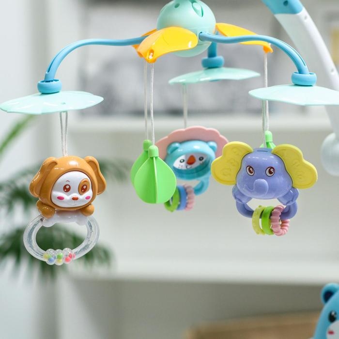 Мобиль музыкальный на кроватку &laquo;Мишка. Малыши&raquo;, проектор, пульт, цвет МИКС