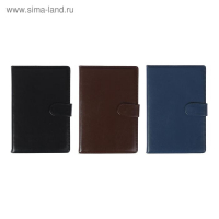 Ежедневник недатированный А5,100 листов в клетку, с хлястиком, обложка ПВХ, МИКС