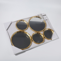 Настенные зеркала &laquo;Бамбук&raquo;, набор - 5 шт, d зеркальной поверхности 20,5/13 см, цвет золотистый