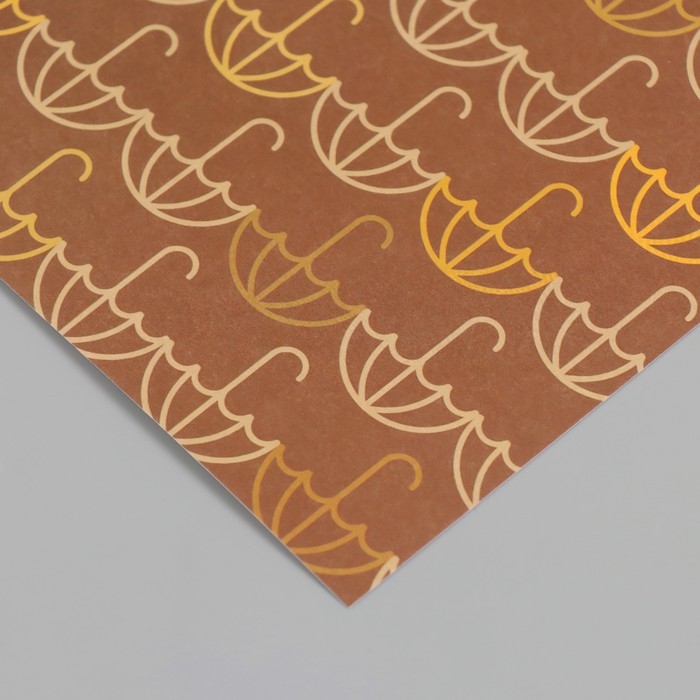 Бумага для скрапбукинга "Зонтики" плотность 180 гр набор 10 шт 15,5х17 см