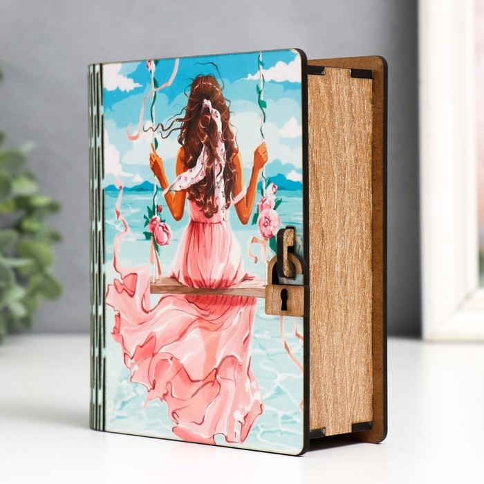 Шкатулка-книга "Качели" 14х12х5 см