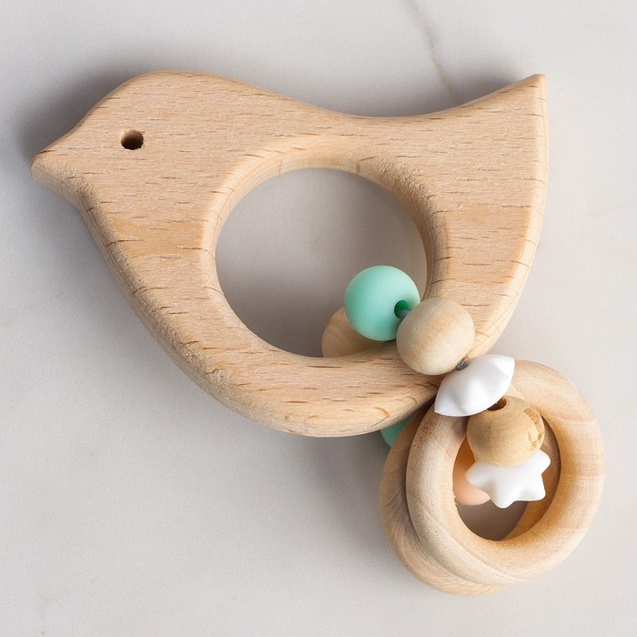 Подарочный набор: Держатель для соски и прорезыватель, мятный, Крошка Я Подарочный набор: Держатель для соски и прорезыватель, мятный, Крошка Я